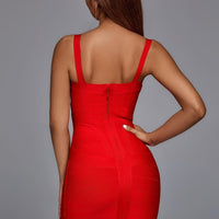 Meadow Bandage Mini Dress - Red