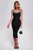 Abito a fascia midi con strass Melinda