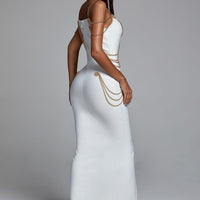 Sakina Maxi-jurk met metalen versiering - Wit