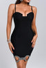 Saloma Diamonate Mini Bandage Dress
