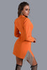 Elin Crystal Tassel Blazer Dress In Orange