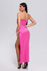 Abito midi con spacco in raso Mignon