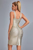 Rutia Metallic Mini Bandage Dress - Gold