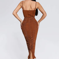 Mocano Ruched Midi Dress