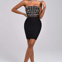 Liliya Diamonate Corset Mini Bandage Dress