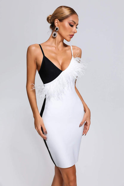 Pola veren mini-bandagejurk
