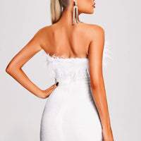 Tafari Strapless Feather Mini Dress
