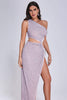 Zaroe One Shoulder Cutout Midi Dress - Purple