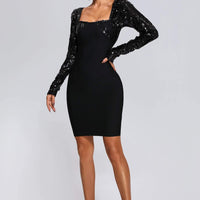 Olive Sequin Mini Bandage Dress