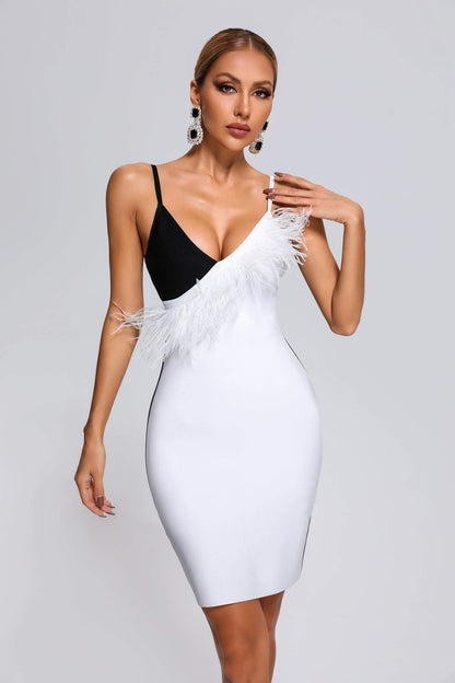 Pola veren mini-bandagejurk