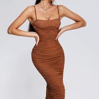 Mocano Ruched Midi Dress