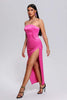 Abito midi con spacco in raso Mignon