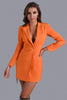 Elin Crystal Tassel Blazer Dress In Orange