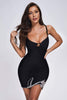 Charlotte Diamonate Mini Bandage Dress - Black