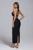 Biana Halter Rhinestone Maxi Bandage Dress