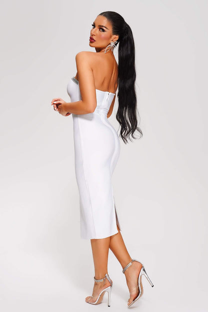 Diliy Diamonate Midi Bandage Dress