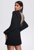 Yette Diamonate Backless Blazer Dress