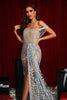 Everly glitter mesh maxi-jurk