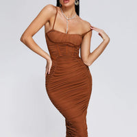 Mocano Ruched Midi Dress