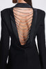 Yette Diamonate Backless Blazer Dress
