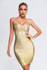 Halter Zwart Metallic Cocktailjurk - Goud