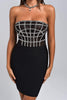 Liliya Diamonate Corset Mini Bandage Dress