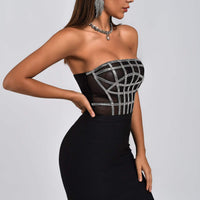 Liliya Diamonate Corset Mini Bandage Dress