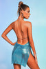 Rocelle Metallic Mesh Mini Dress