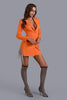 Elin Crystal Tassel Blazer Dress In Orange