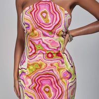 Amoura mini-jurk met halterprint