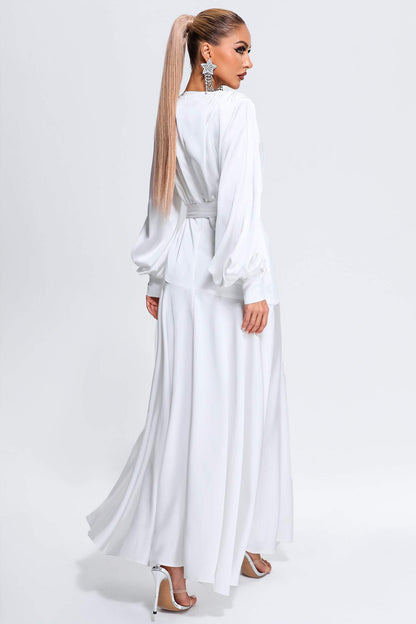 Lacava Satin Slit Maxi Dress