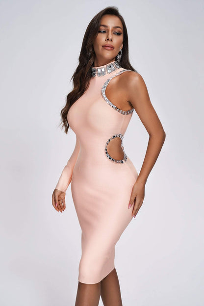 Conry One Shoulder Cutout Midi Bandage Dress