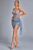 Miniabito con corsetto in rete Larisa - Grigio